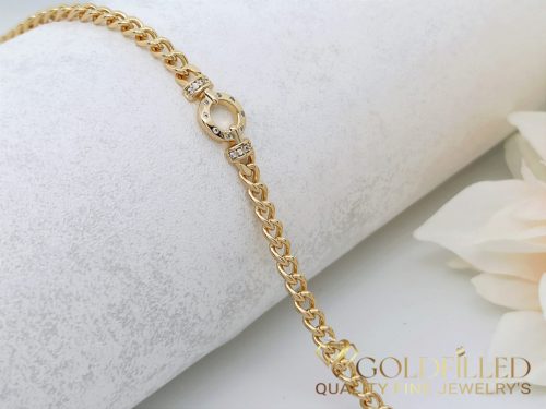 Antialergénny pozlátený náramok „Goldfilled“, dĺžka 18,5 cm a šírka 4-8 mm, farba 18K