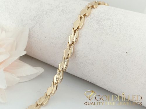 Exkluzívny antialergénny pozlátený náramok „Goldfilled“, 19 cm dlhý a 7,2 mm široký, farba 14K