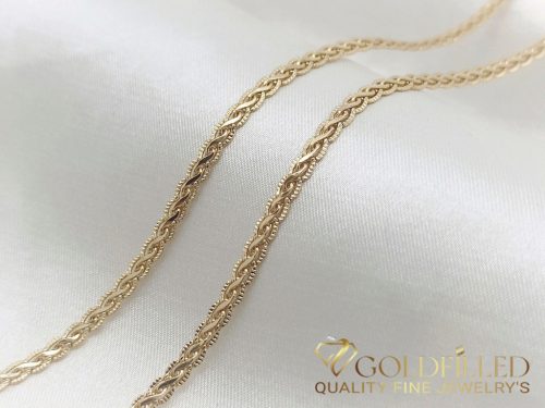 Antialergická pozlátená náhrdelník „Goldfilled“, dĺžka 45cm a šírka 2,5 mm, farba 18K