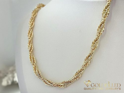 Exkluzívny antialergický pozlátený náhrdelník „Goldfilled“, 45 cm dlhý a 6,5 mm hrubý, 14K farba