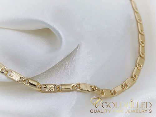 Antialergénny pozlátený náramok „Goldfilled“, dĺžka 19 cm a šírka 3,6 mm, farba 18K