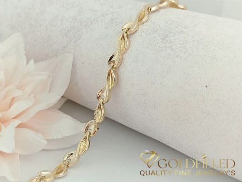 Exkluzívny antialergický pozlátený náramok „Goldfilled“, 19 cm dlhý a 6,5 mm šírka, 14K farba